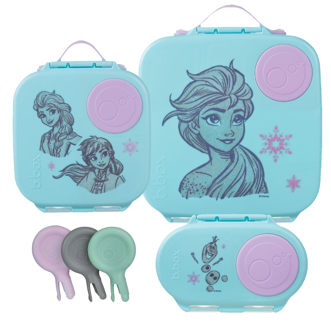 b.box Bento Large & Mini Lunch Box & Snack Box Bundle - Frozen