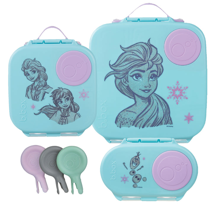 b.box Bento Large & Mini Lunch Box & Snack Box Bundle - Frozen