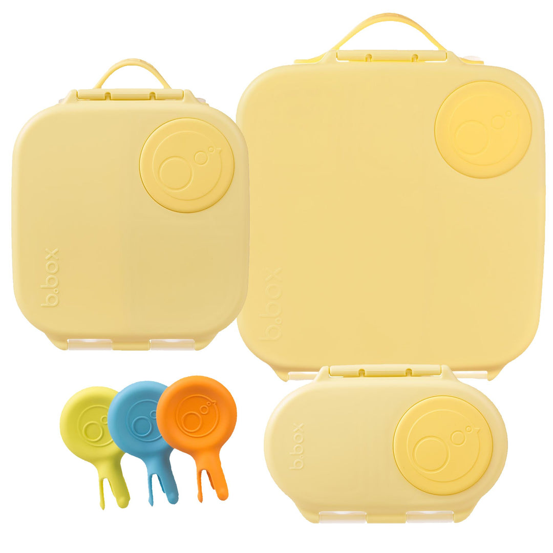 b.box Bento Large & Mini Lunch Box & Snack Box Bundle - Lemon Twist