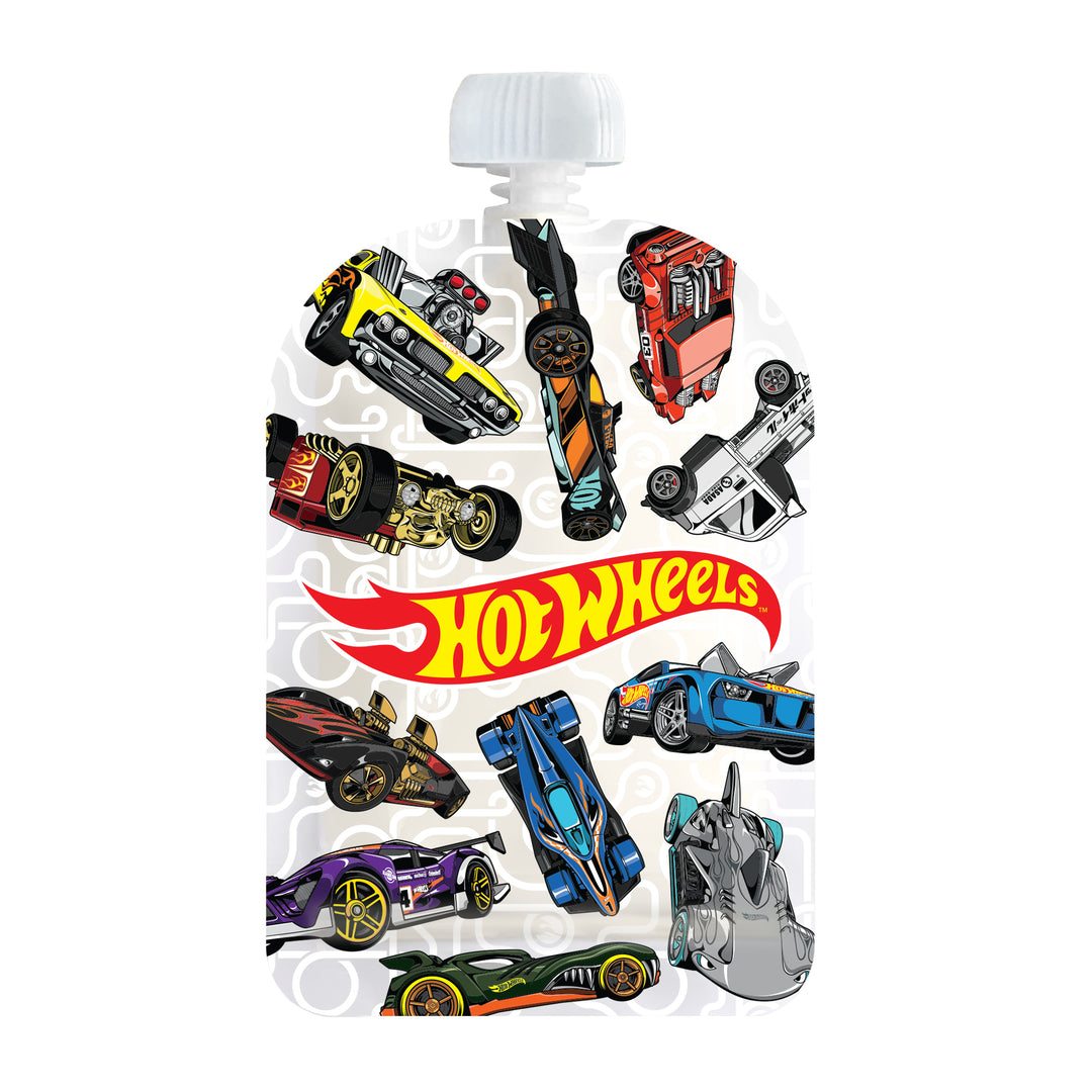 Sinchies 150ml Reusable Food Pouch - 10 Pack - Hot Wheels - Pit Stop