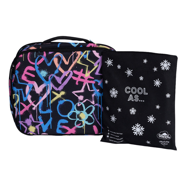 Spencil BIG Cooler Lunch Bag + Chill Pack - Hearts & Crosses
