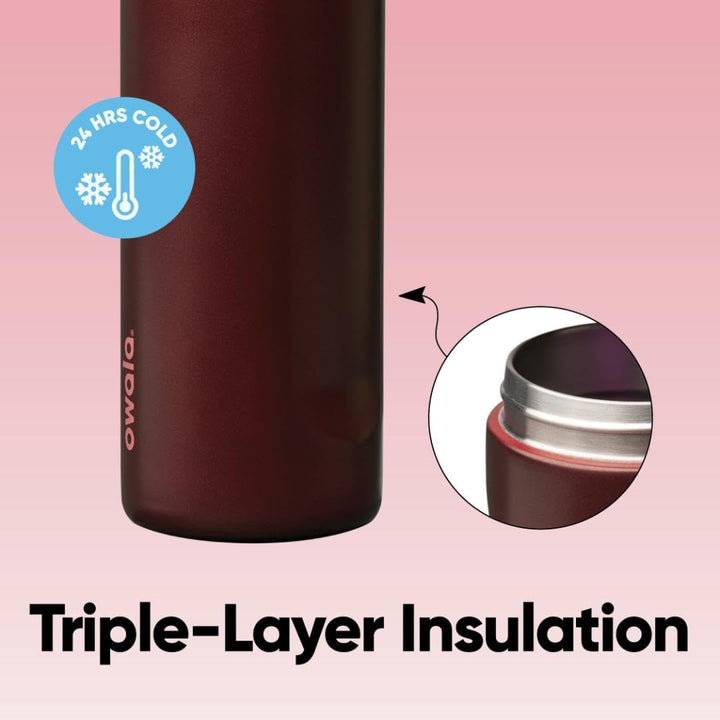 Owala Insulated FreeSip Drink Bottle - 710ml - Black Cherry