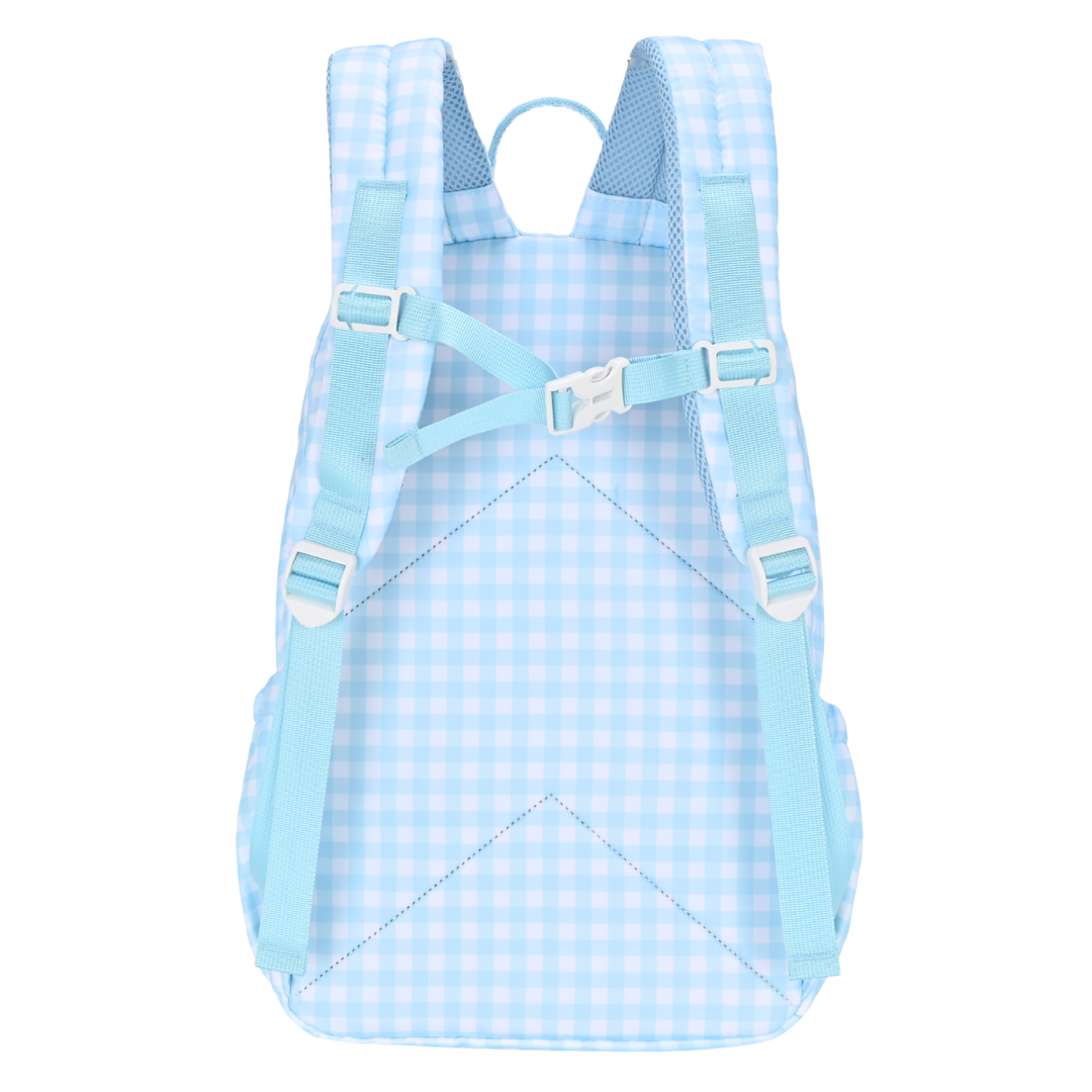 Kinnder Junior Kindy/School Backpack - Blue Gingham