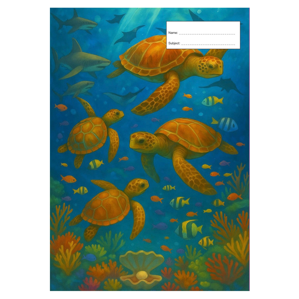 Got It Covered Book Cover Scrapbook - Turtles
