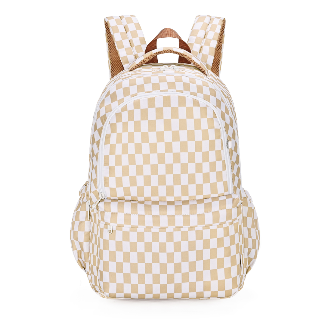 Kinnder Campus School Backpack 2.0 - Caramel Check
