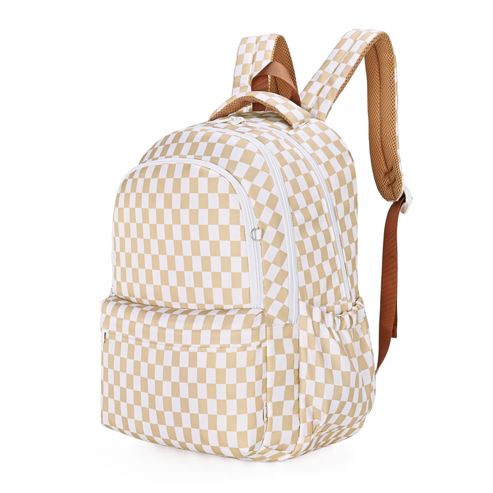 Kinnder Campus School Backpack 2.0 - Caramel Check