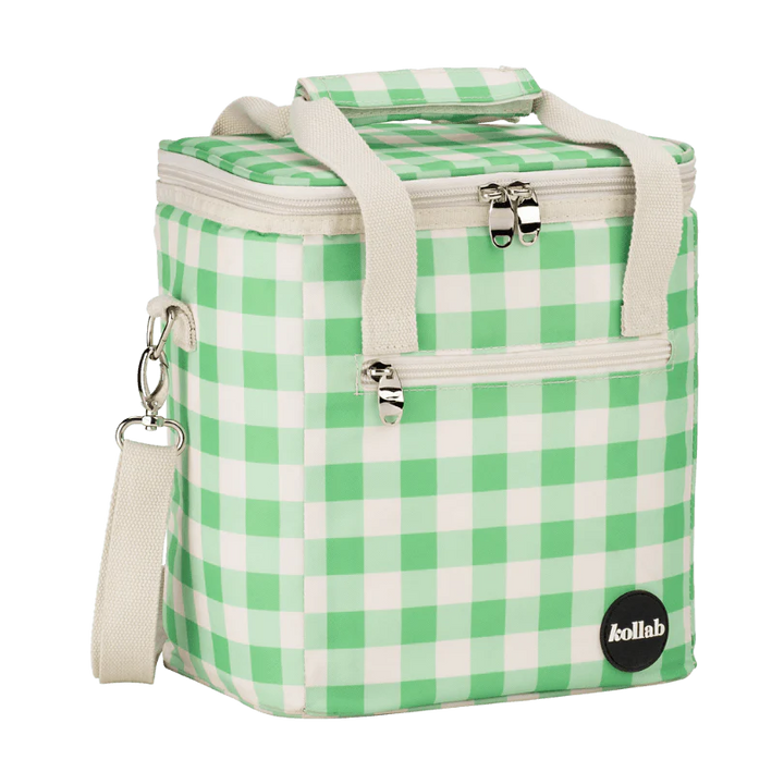 Kollab Mini Insulated Cooler Bag - Kelly Green Check