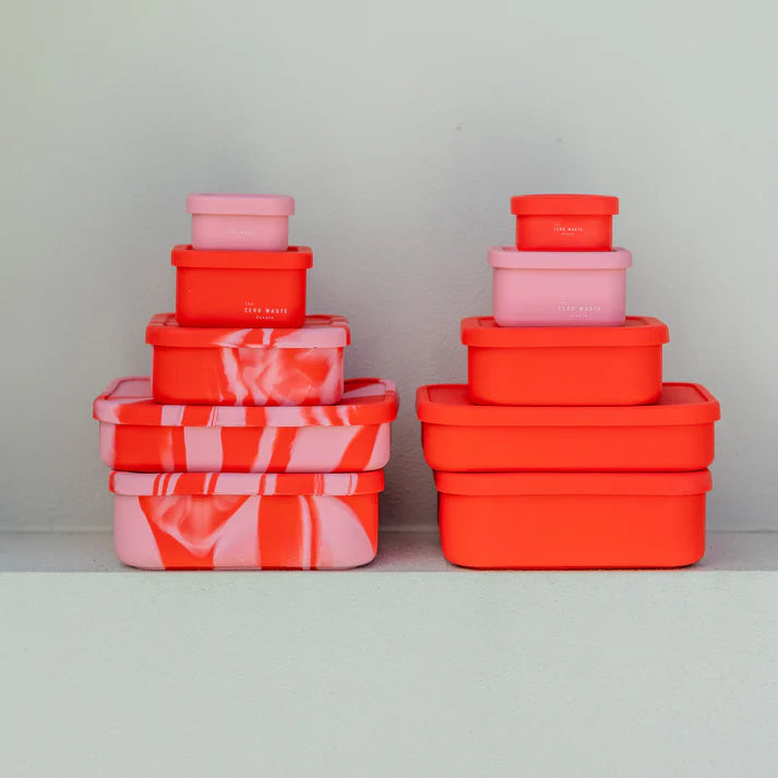 Silicone Bento Snack Box - Rose Jam