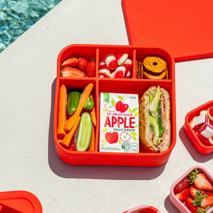 Silicone BIG Bento Lunch Box - Chilli