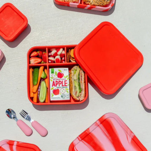 Silicone BIG Bento Lunch Box - Chilli