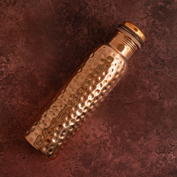 Goodly Gosh Hammered Copper Water Bottle - 950ml