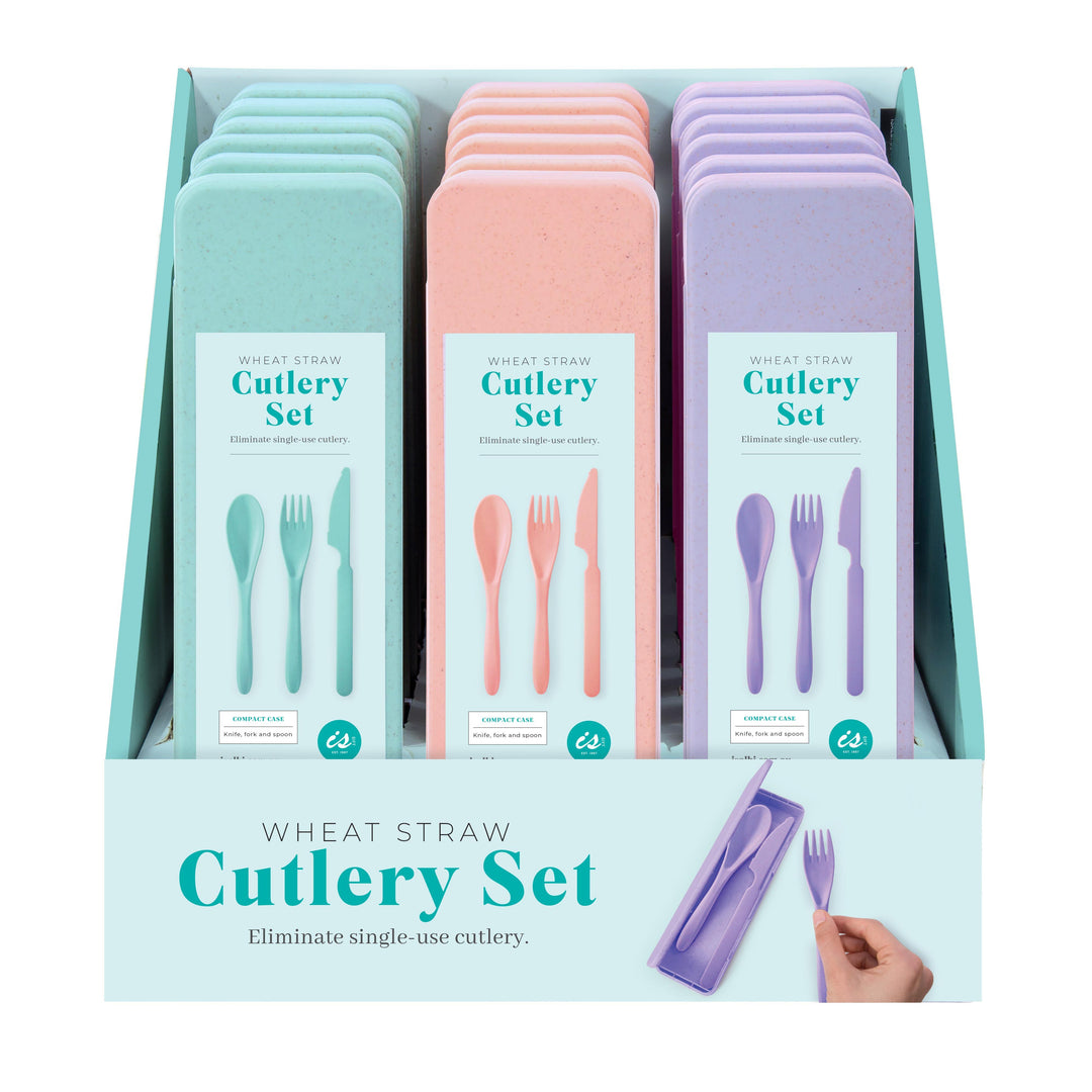 Wheat Straw Travel Cutlery Set - Pink