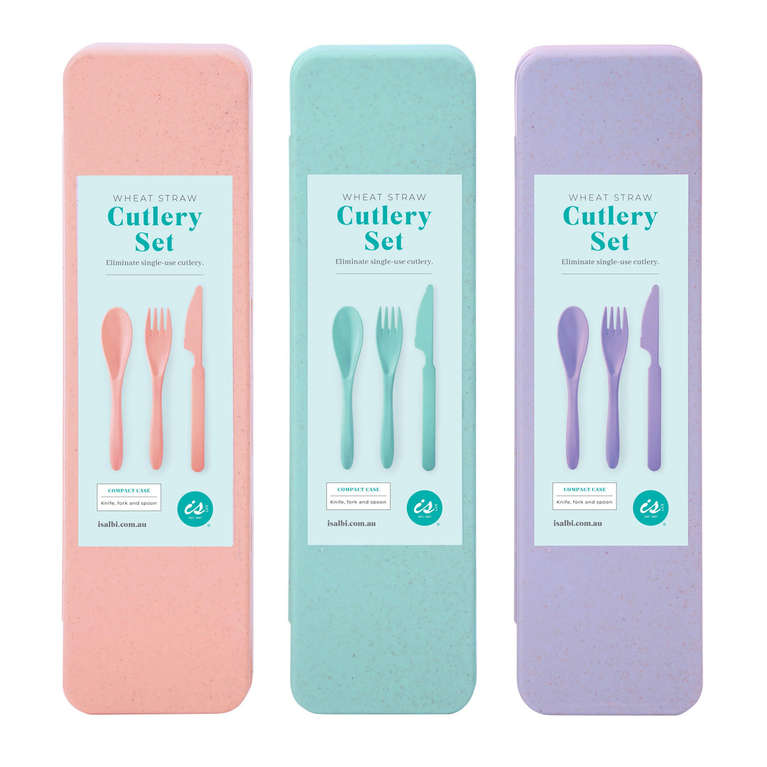 Wheat Straw Travel Cutlery Set - Aqua