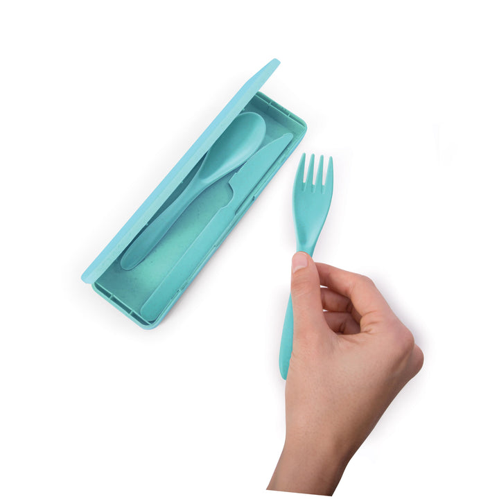 Wheat Straw Travel Cutlery Set - Aqua