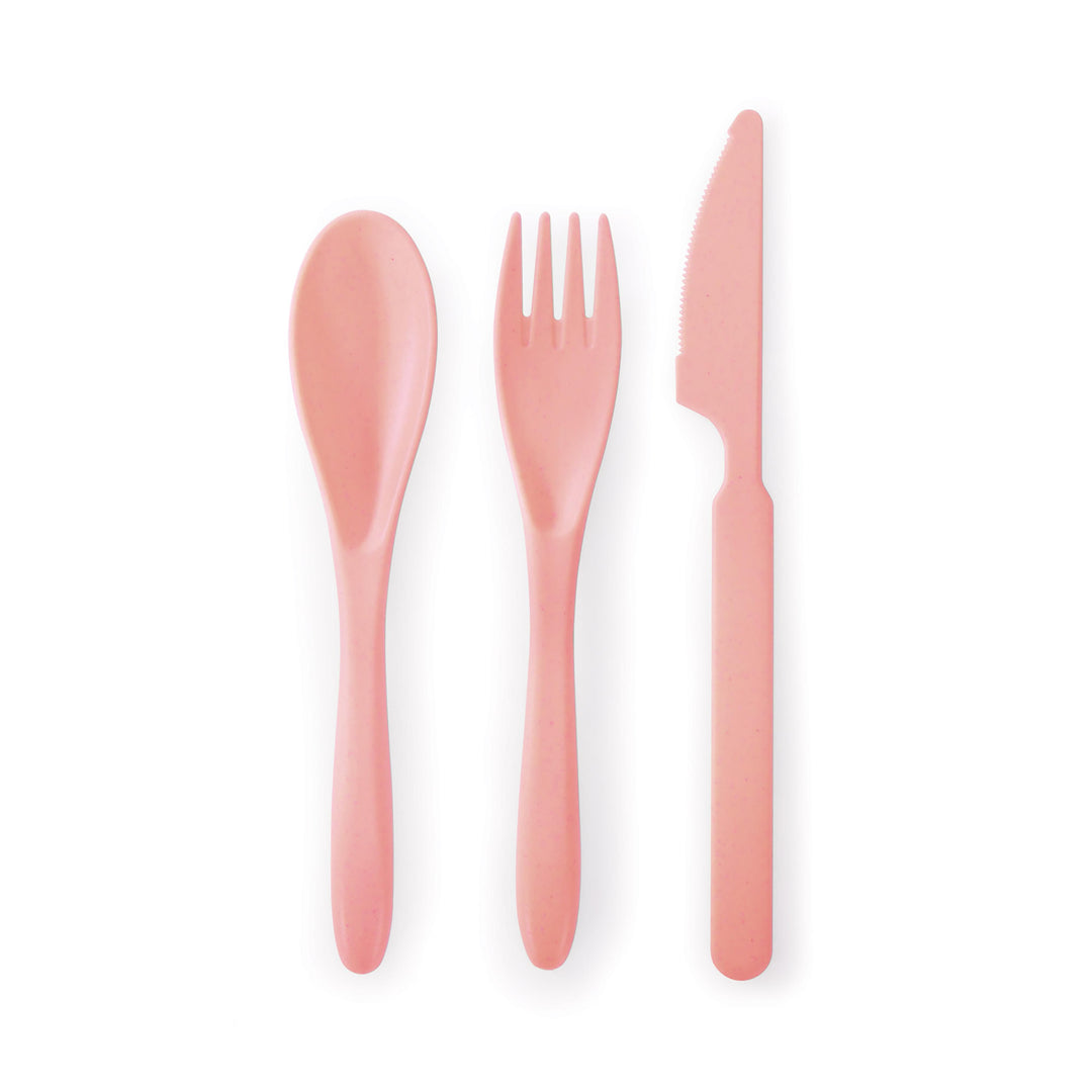 Wheat Straw Travel Cutlery Set - Pink