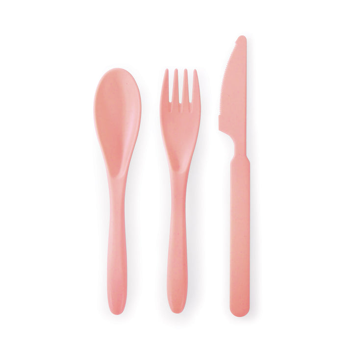 Wheat Straw Travel Cutlery Set - Pink