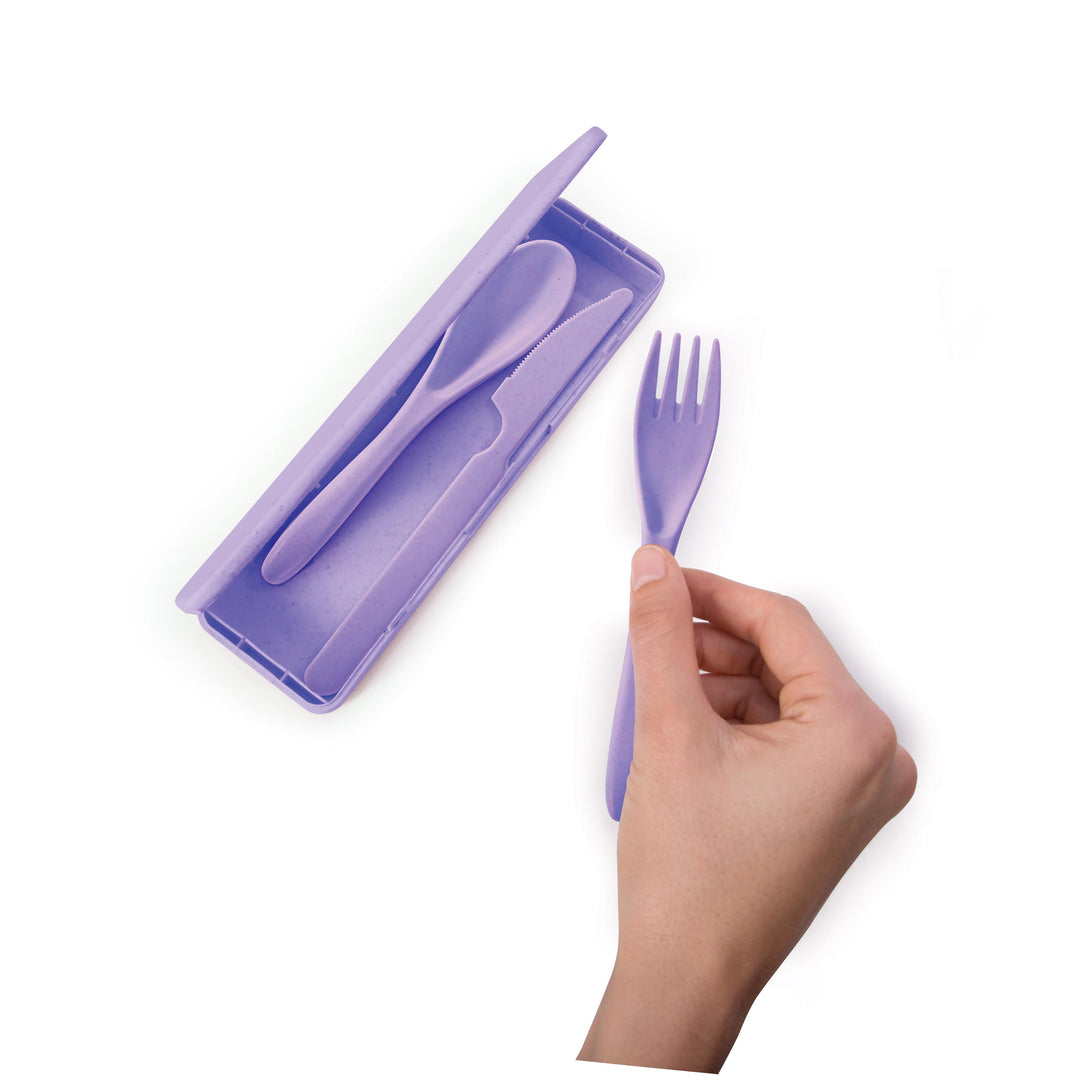 Wheat Straw Travel Cutlery Set - Purple