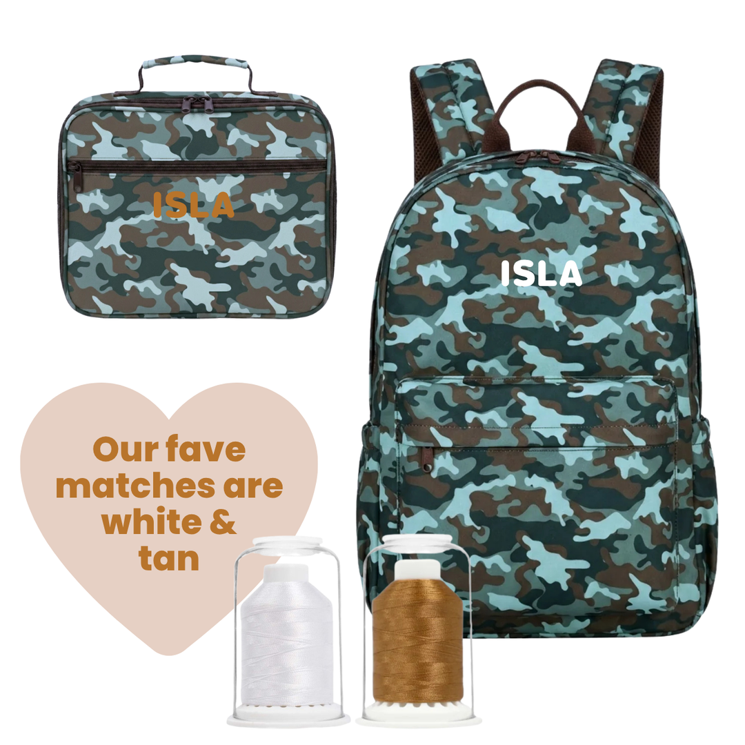 Kinnder Campus/Junior Backpack + Insulated Lunch Bag + Ice Pack Bundle - Camo