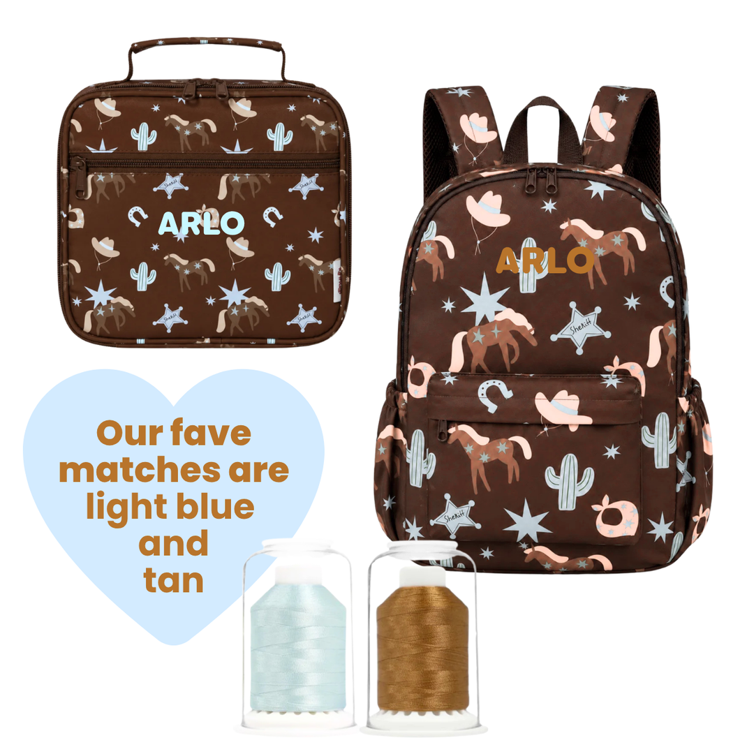 Kinnder Campus/Junior Backpack + Insulated Lunch Bag + Ice Pack Bundle - Rodeo