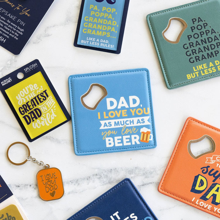 Father's Day Bottle Opener Coaster - Loves Beer