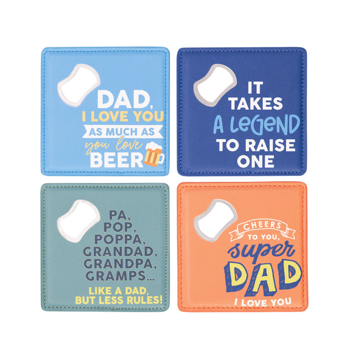 Father's Day Bottle Opener Coaster - Loves Beer