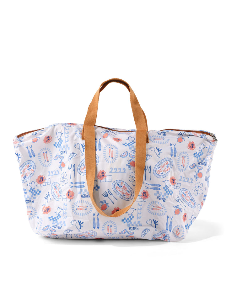 OiOi Fold-Up Tote - Mediterranean