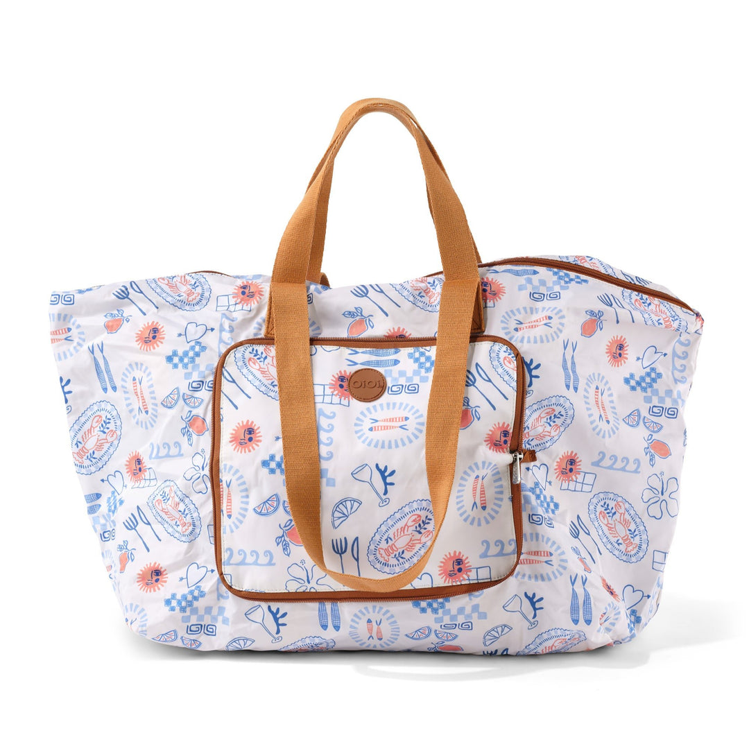 OiOi Fold-Up Tote - Mediterranean