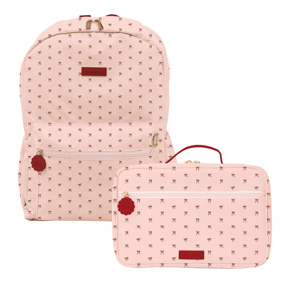 PRE-ORDER - Fox & Fallow Campus Backpack + Large Insulated Lunch Bag Bundle - French Bows