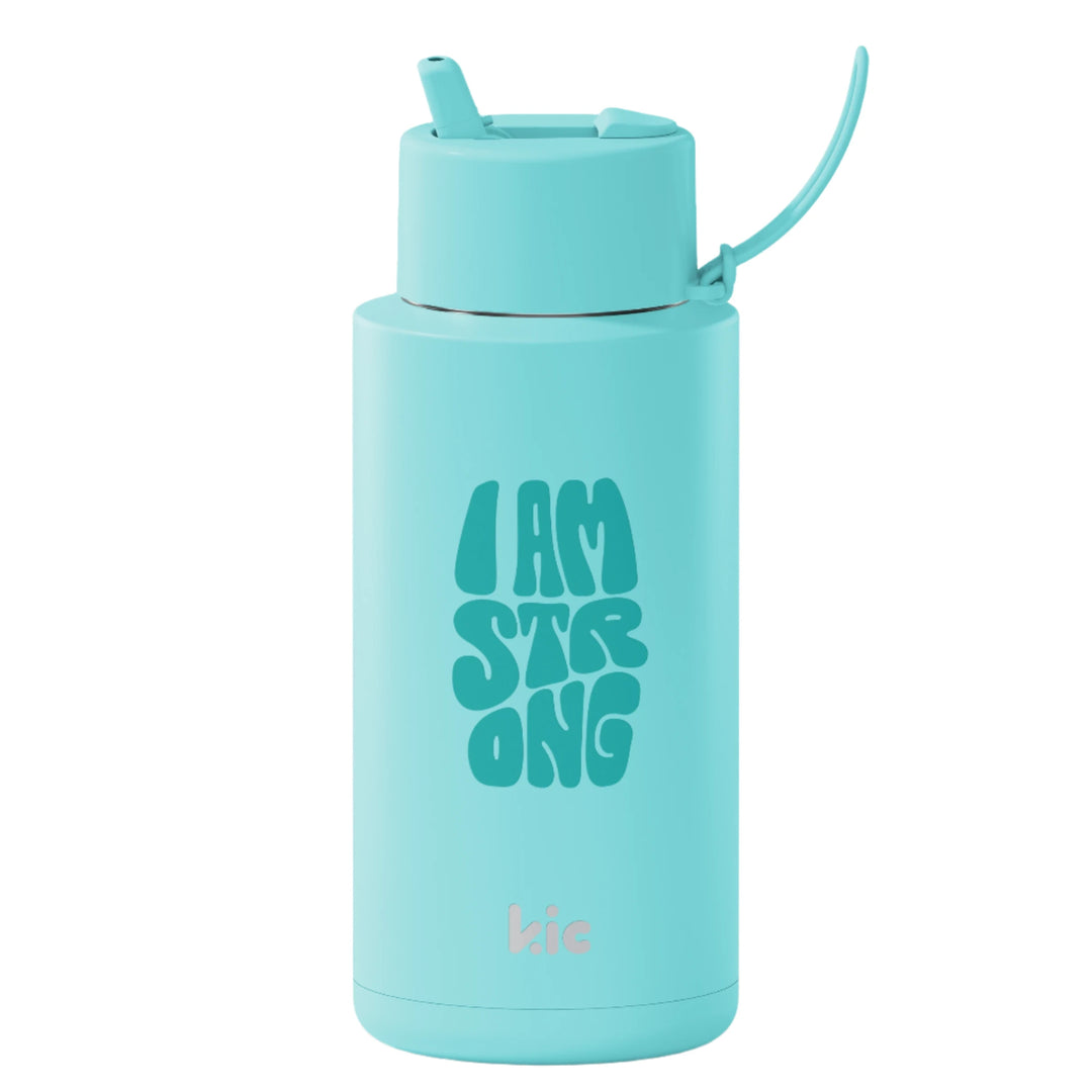 Frank Green KIC Aqua Blue Insulated Drink Bottle 1L - Strong