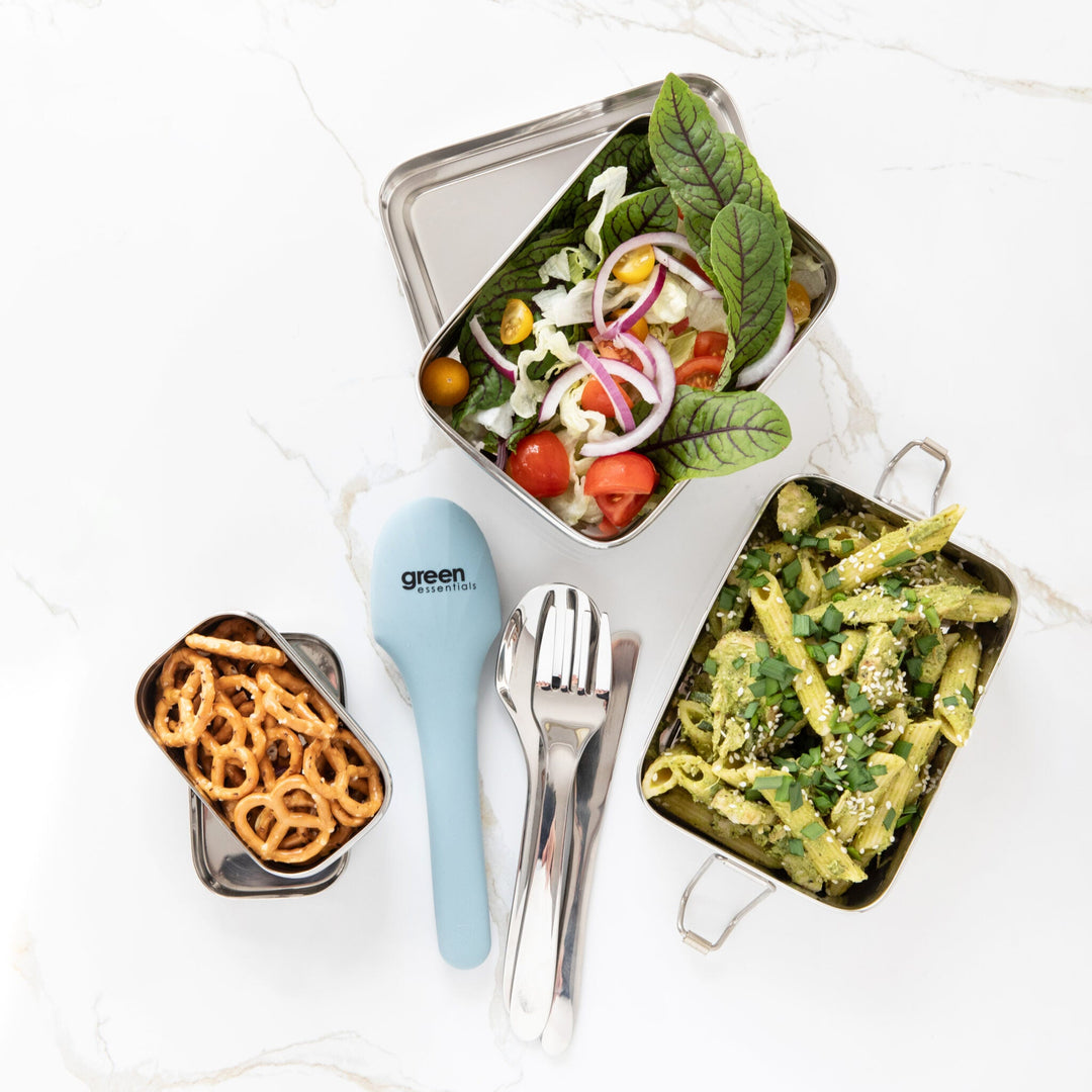 Green Essentials Stainless Steel Travel Cutlery Set - Denim