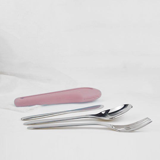 Green Essentials Stainless Steel Travel Cutlery Set - Blush