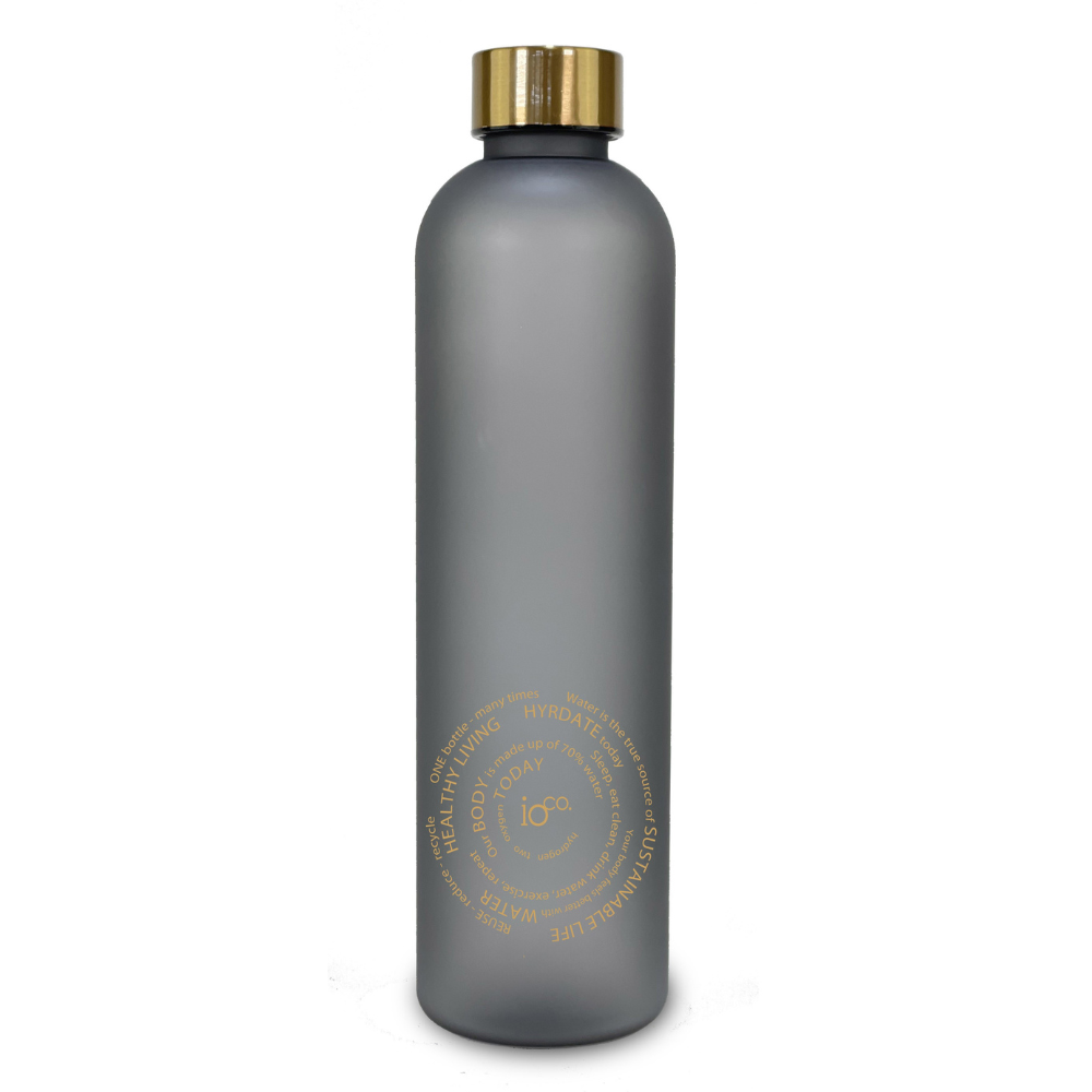 Frosted Hydration Goals Water Bottle - Storm Grey
