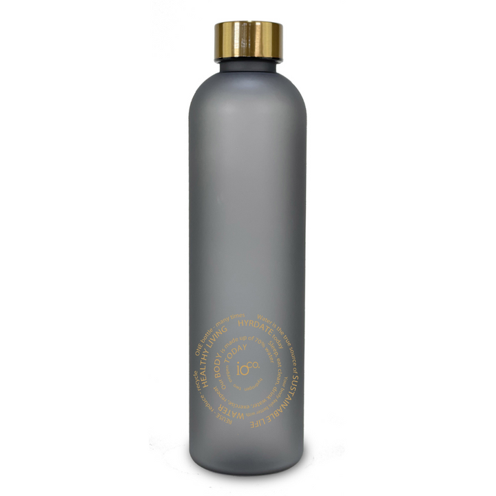 Frosted Hydration Goals Water Bottle - Storm Grey