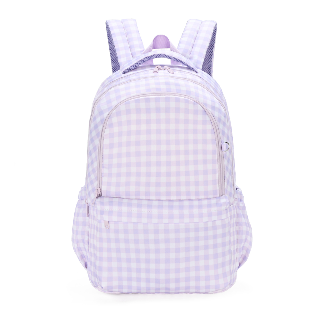 Kinnder Campus School Backpack 2.0 - Lilac Gingham