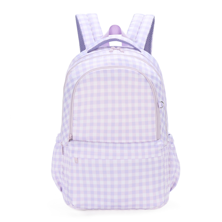 Kinnder Campus School Backpack 2.0 - Lilac Gingham