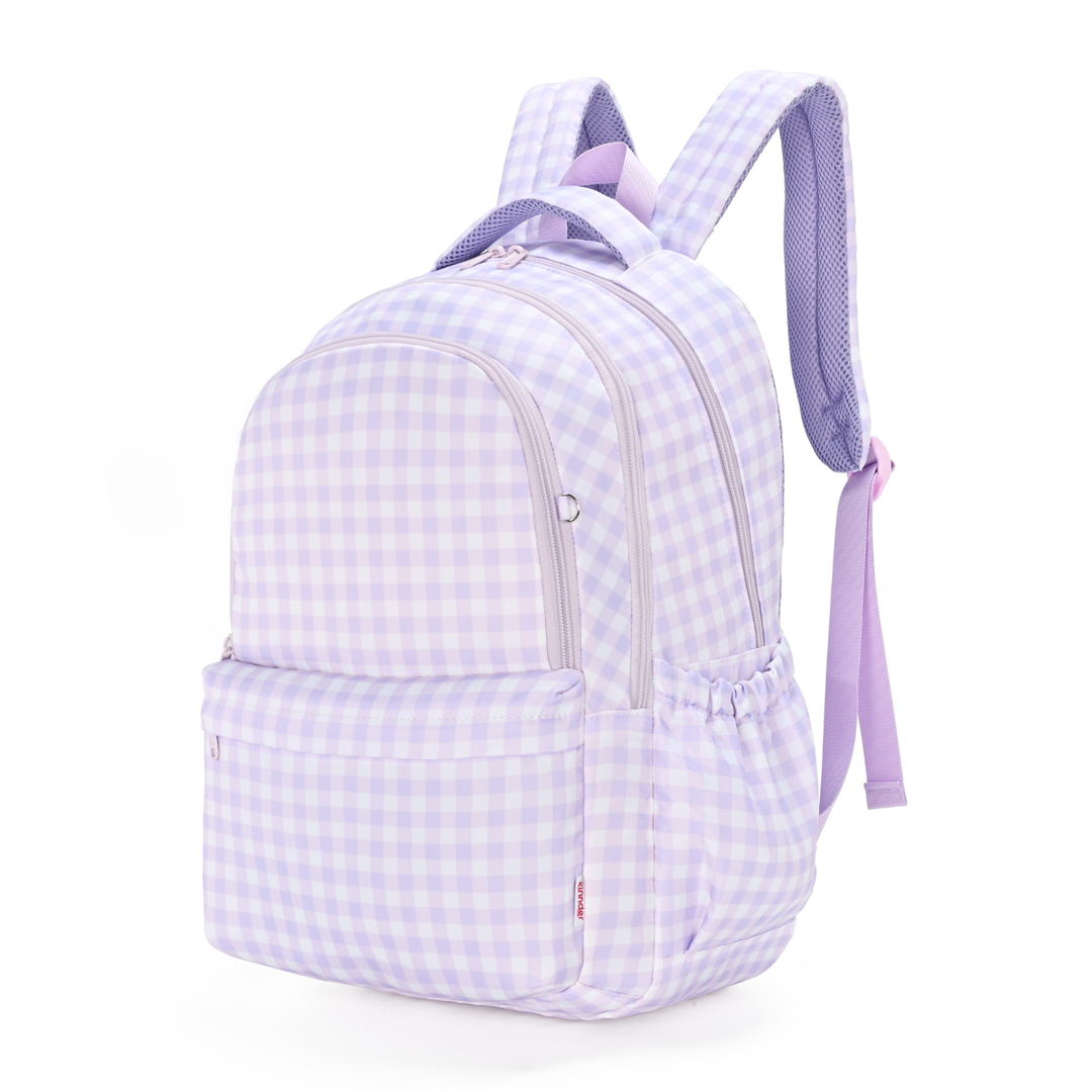 Kinnder Campus School Backpack 2.0 - Lilac Gingham
