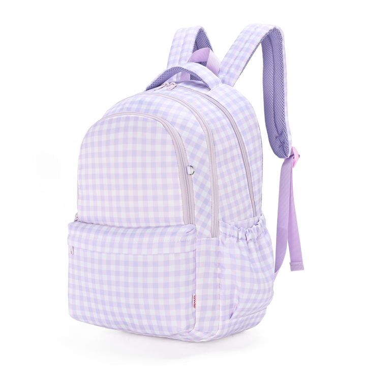 Kinnder Campus School Backpack 2.0 - Lilac Gingham