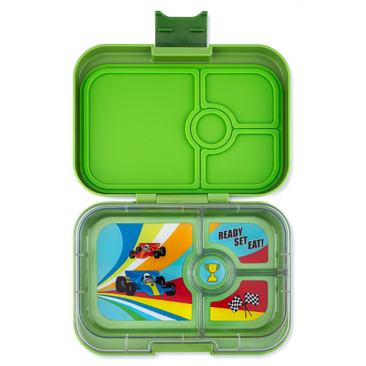 Yumbox Panino 4 Lunch Box - Matcha Green - Race Car