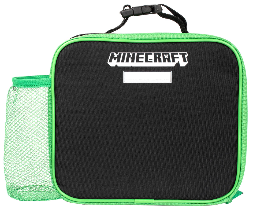 Insulated Lunch Bag - Minecraft - Grey Pixel Creeper