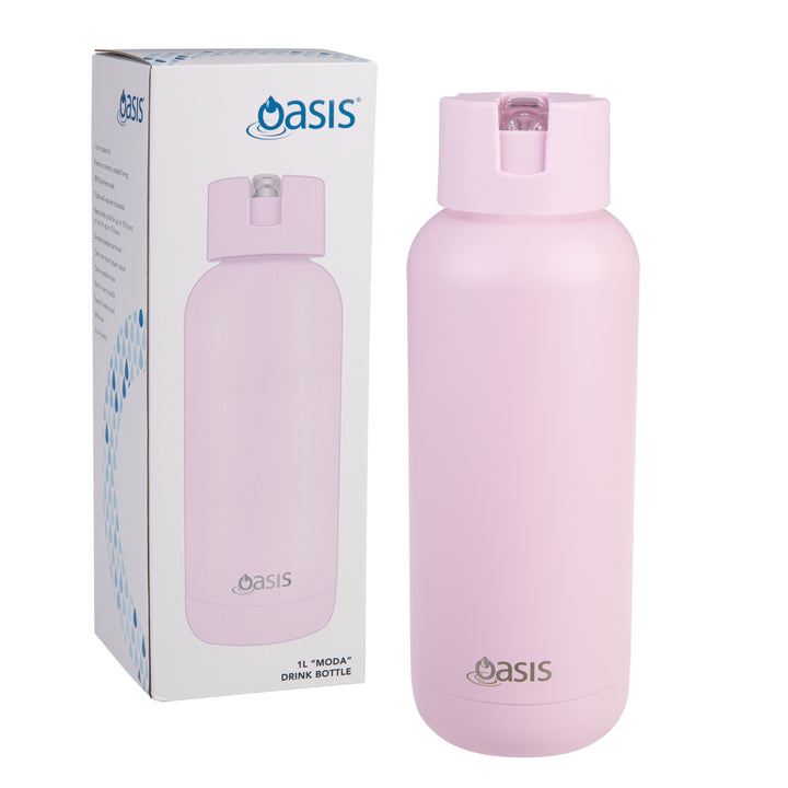 Oasis MODA Insulated Drink Bottle 1L - Pink Lemonade