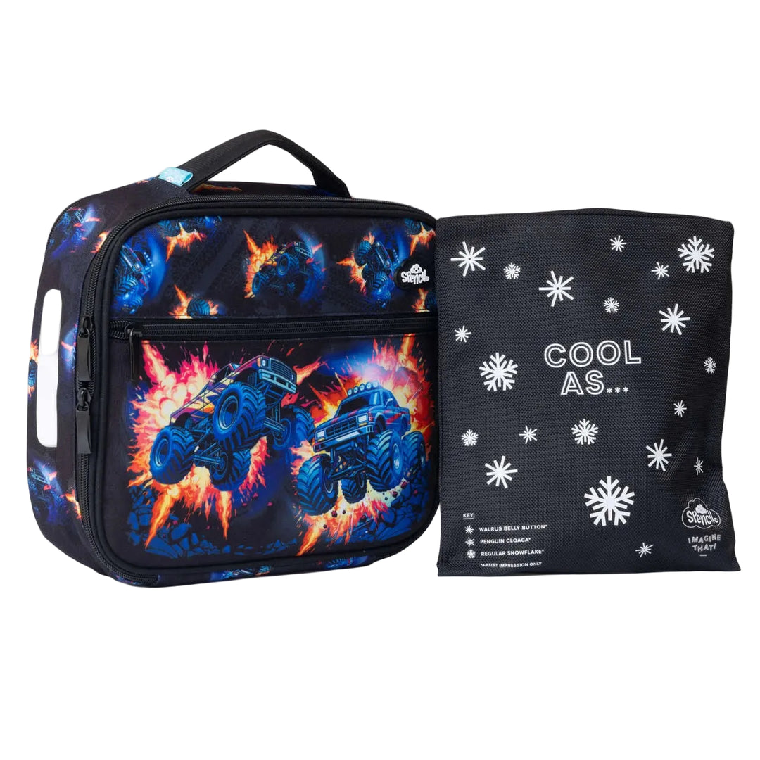 Spencil BIG Cooler Lunch Bag + Chill Pack - Monster Blaze