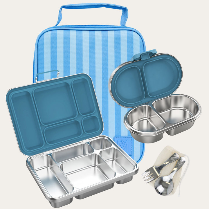 PRE-ORDER - MontiiCo + EverBento Lunch & Snack Bundle - Splash Stripe