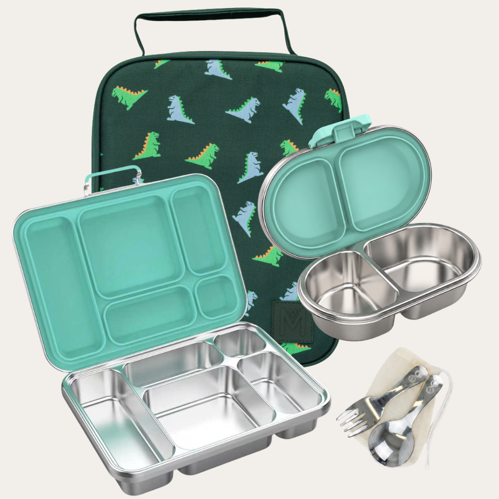 MontiiCo + EverBento Lunch & Snack Bundle - Dinosaur
