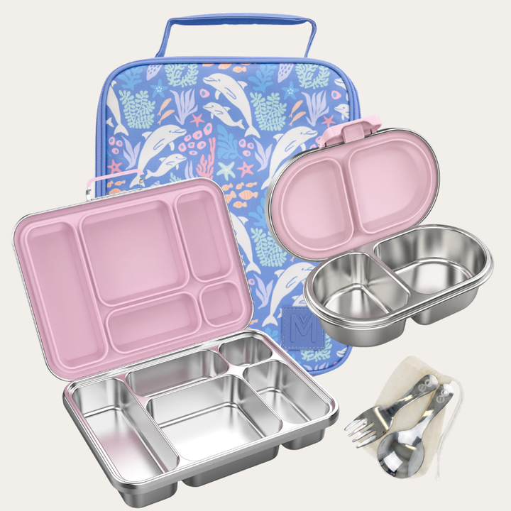 PRE-ORDER - MontiiCo + EverBento Lunch & Snack Bundle - Dolphin Dreams