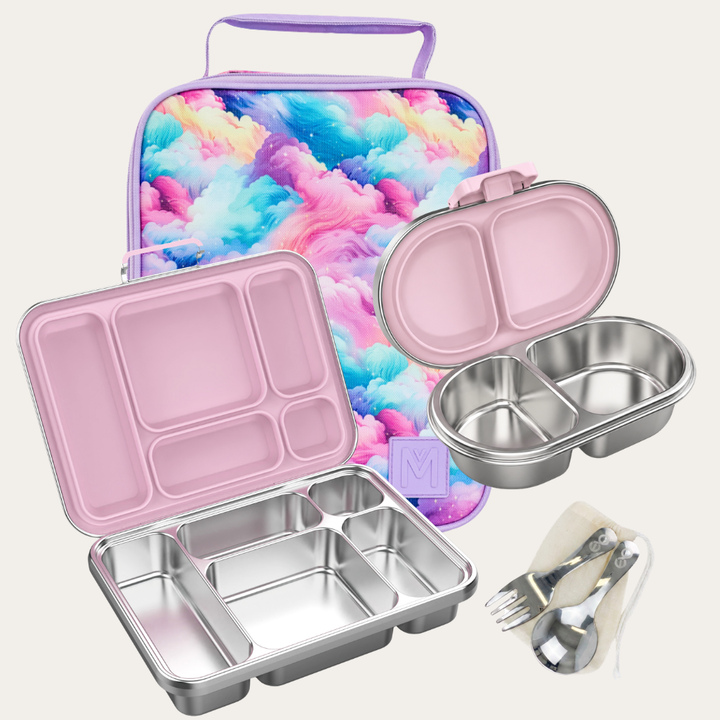 PRE-ORDER - MontiiCo + EverBento Lunch & Snack Bundle - Candy Clouds