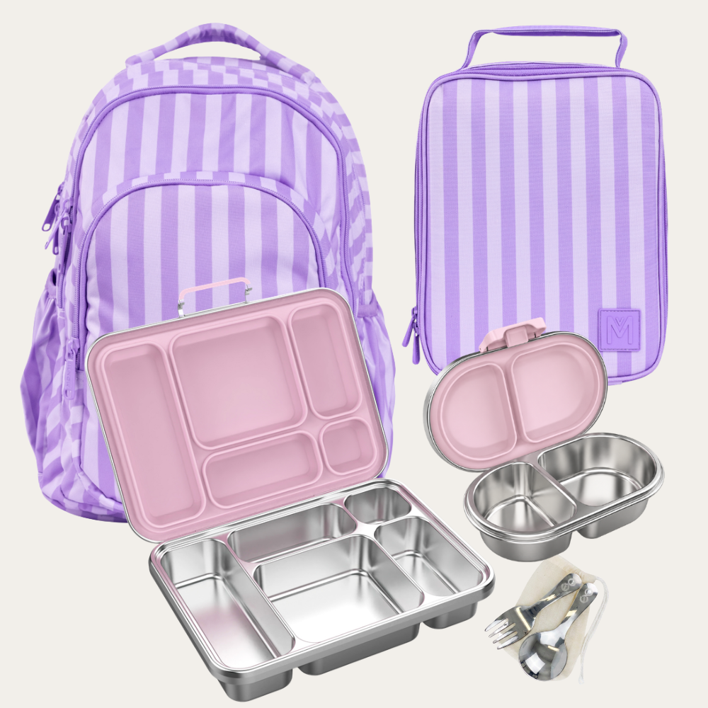 PRE-ORDER - MontiiCo + EverBento Back To School Bundle - Lilac Stripe