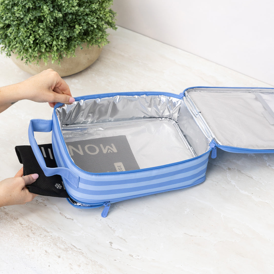 PRE-ORDER - MontiiCo Large Insulated Lunch Bag & Ice Pack - Splash Stripes