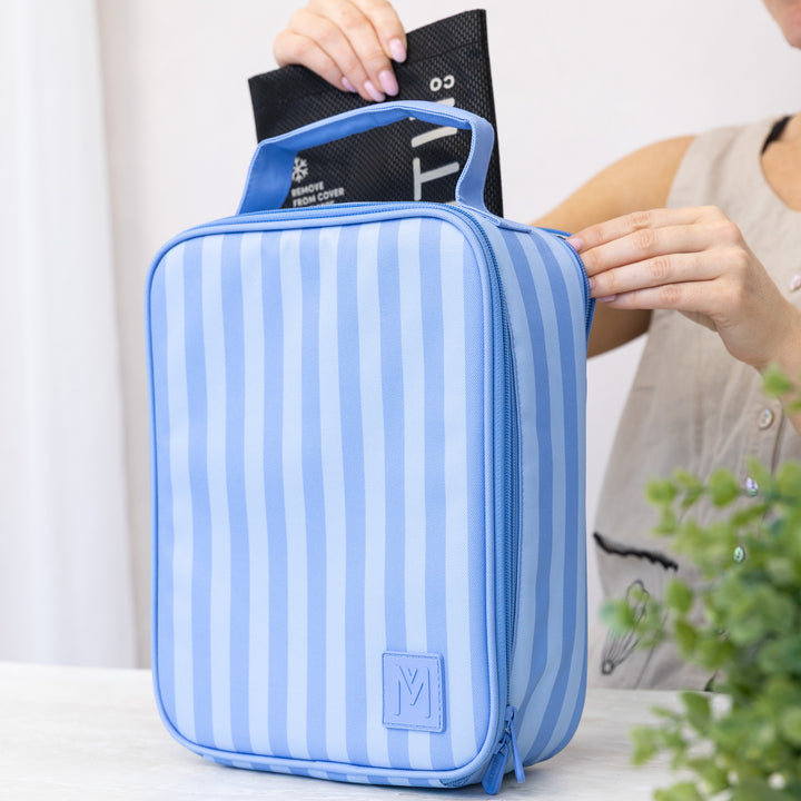 PRE-ORDER - MontiiCo Large Insulated Lunch Bag & Ice Pack - Splash Stripes