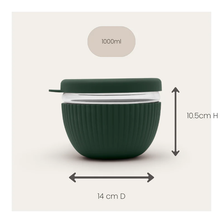 Seed & Sprout Glass Lunch Bowl - Cocoa