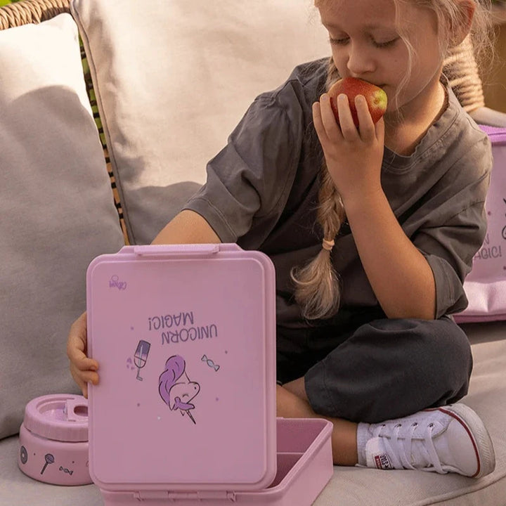 Citron Grand Lunch Box with Insulated Food Jar - Pink Unicorn Magic